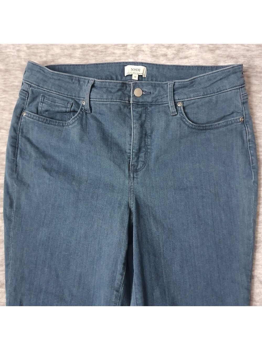 NYDJ Monroe Crop Jeans Stretch Cuffed Womens 14 Blue Jeans - Picture 9 of 15